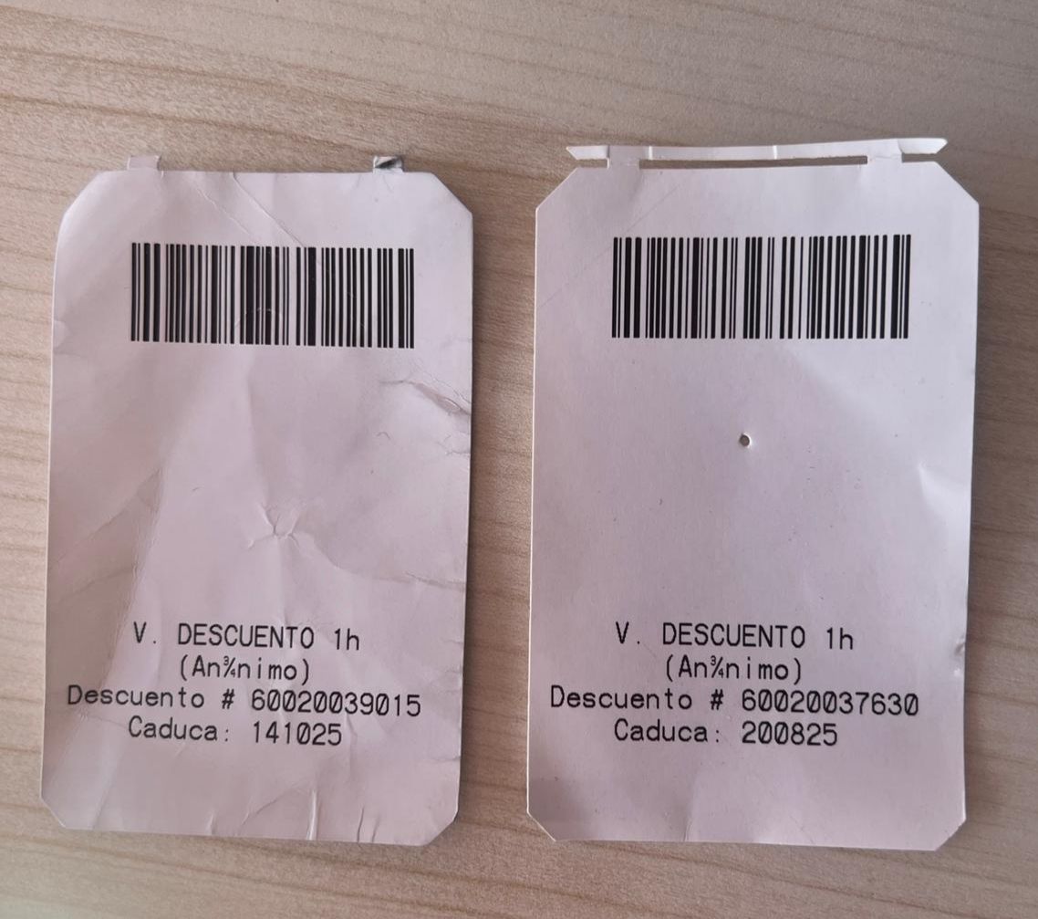 Descuentos obtenidos en el parking