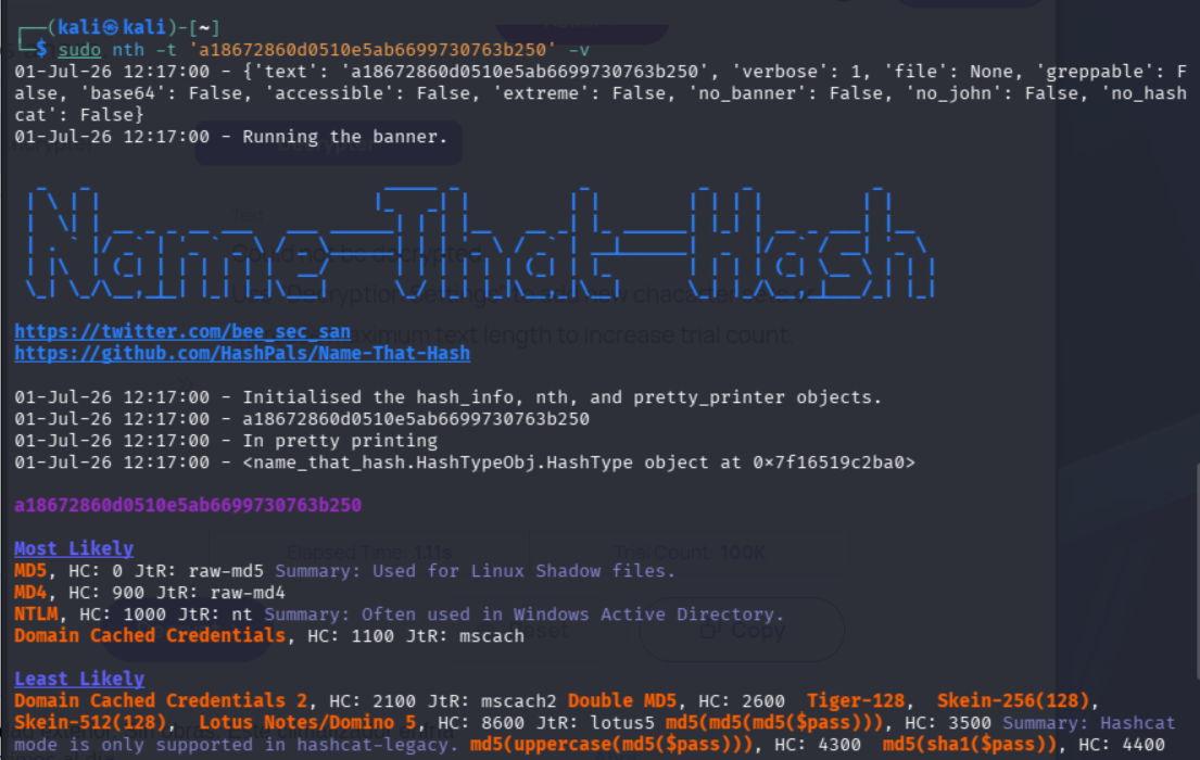 Name-That-Hash identificando MD5