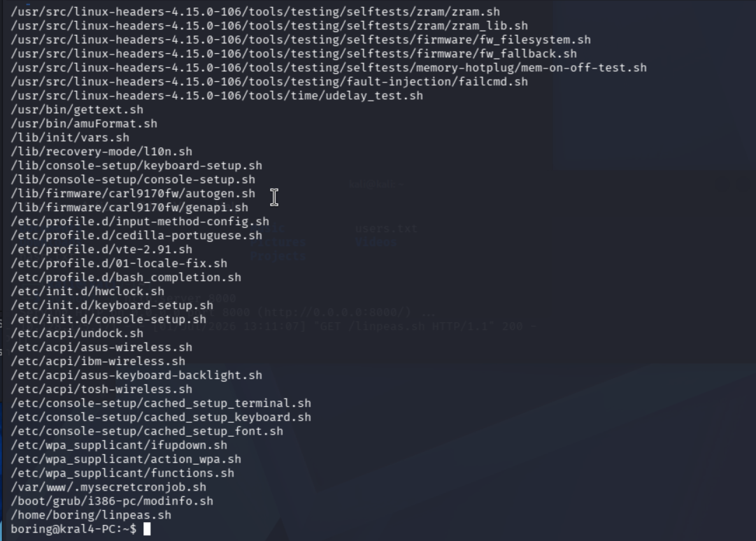 Búsqueda de scripts .sh en el sistema
