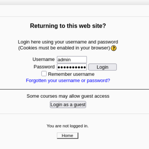 Formulario Moodle para admin