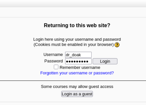 Login en Moodle de dr_doak