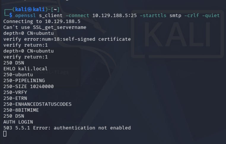 Error de autenticación SMTP