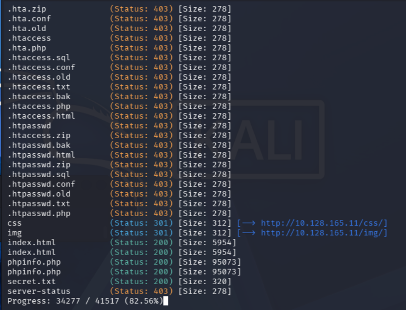 Descubrimiento de secret.txt con Gobuster