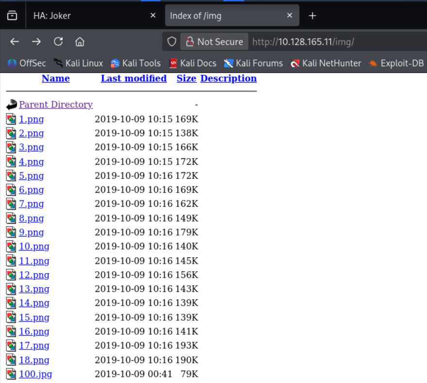 Indexado del directorio img